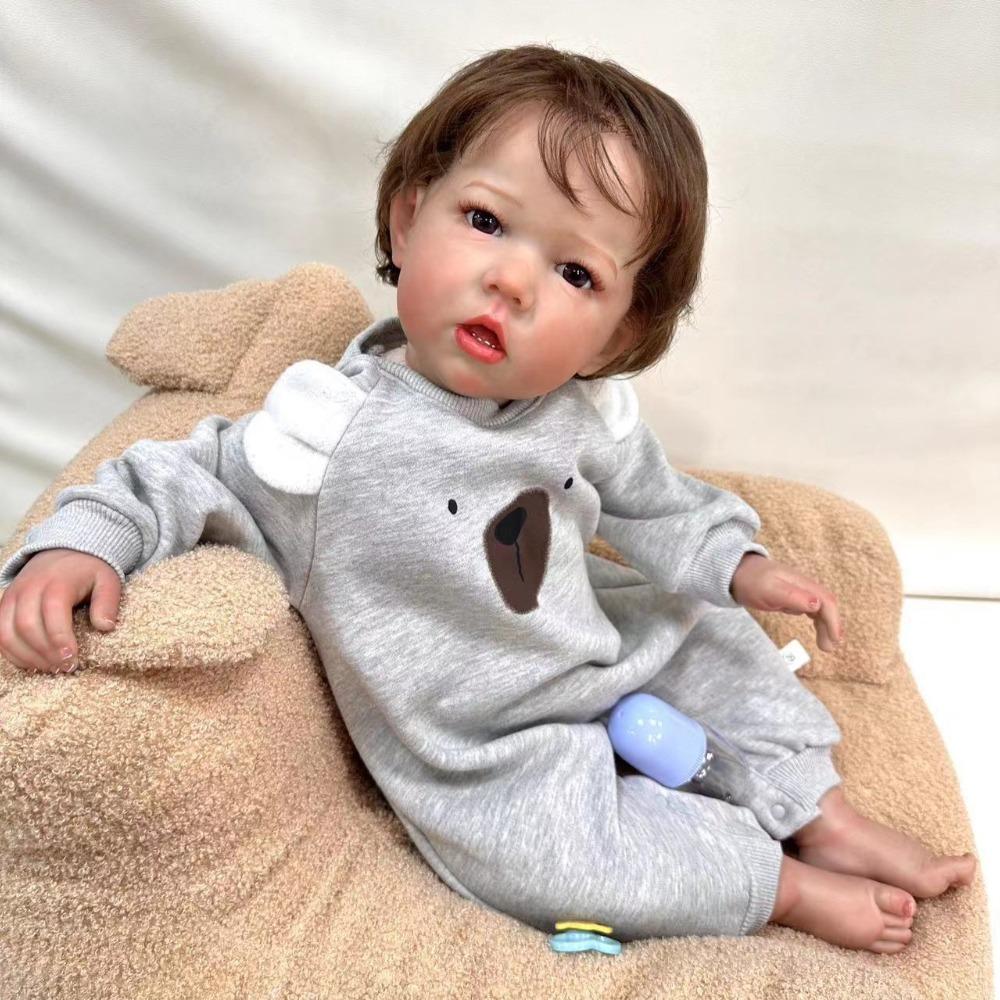 Huge 70cm Reborn Babies Dolls Liam Handmade 3D Painted High-color Simulation Doll Real Looking Cuddly Soft Cloth Body Newborn Doll for Girl and Boys