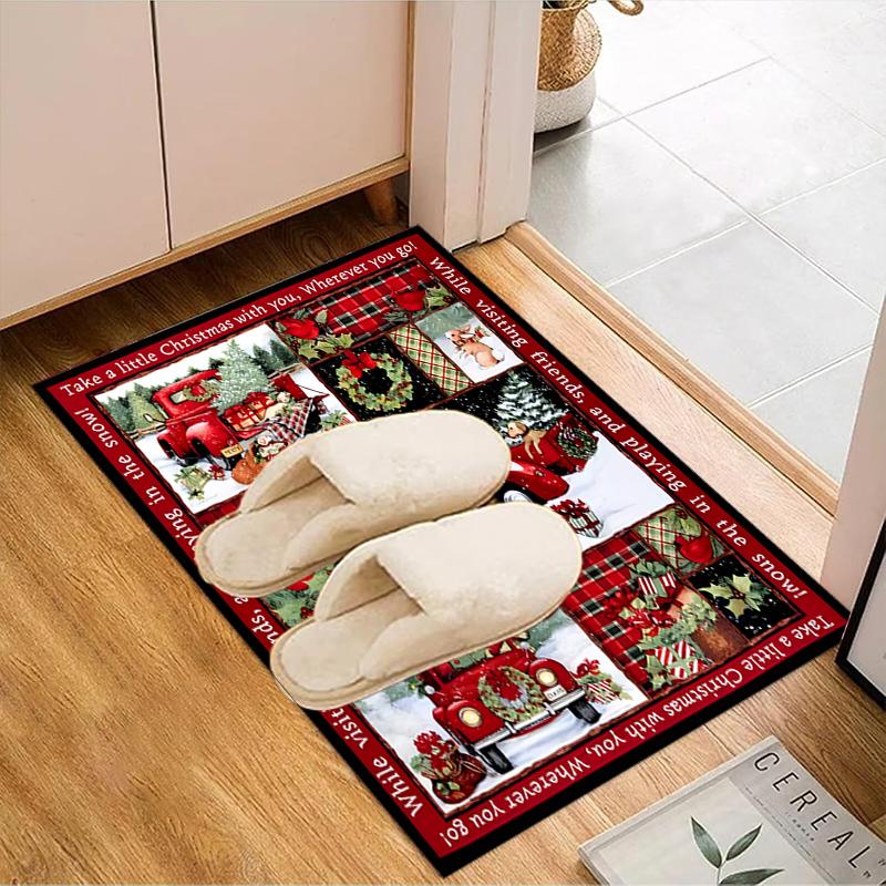 Christmas Vintage Truck Area Rug Suitable for Indoor And Outdoor,Carpets for Kitchens, Homes, Offices, Living Rooms,Home Decor,Christmas Gift