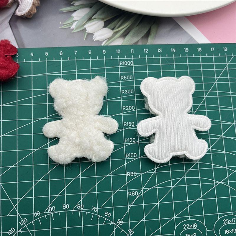 M-Modern-Teddy Plüsch Gepolsterte Bärenkopf-Applikationen für Kleidung Hut Leggings Nähzubehör DIY Dekorationszubehör 50 Stück Weiß & Braun