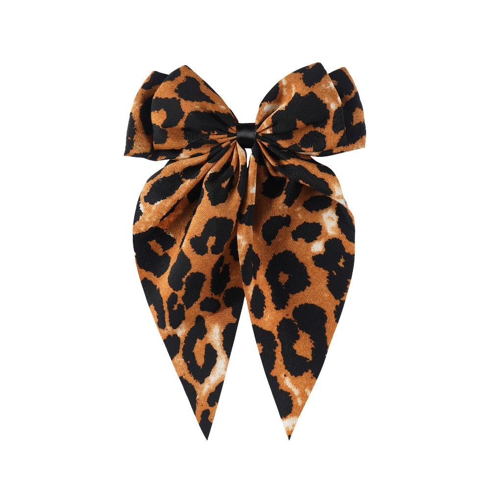 

Satin Hair Clips with Long Tail Hair Ribbon New Barrette Women and Girls коричневий