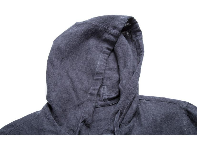 Men's Retro Linen Hooded Jacket: 2021 Autumn/Winter Chinese Style with Frog Buttons