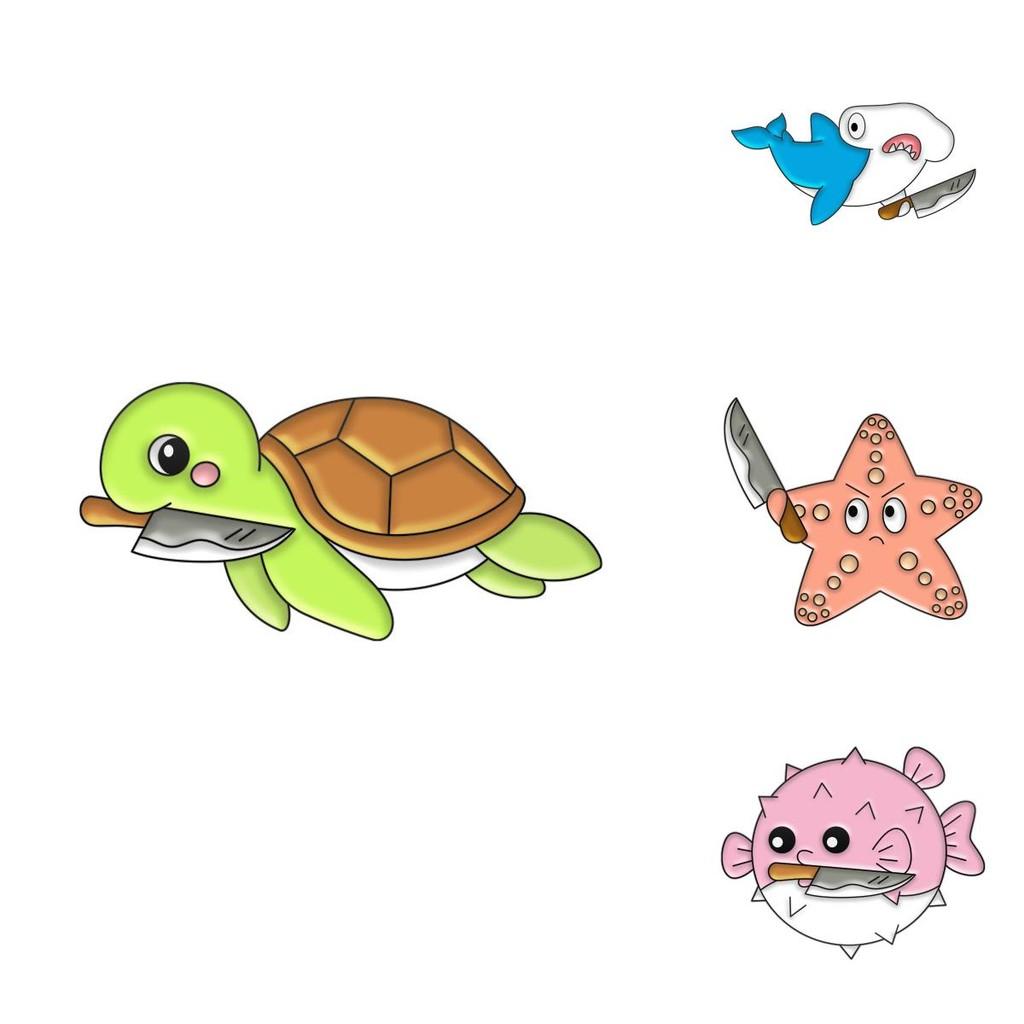 Unique Ocean Animal Series Brooches Featuring Stylish Starfish Pufferfish Turtle And Whale Designs