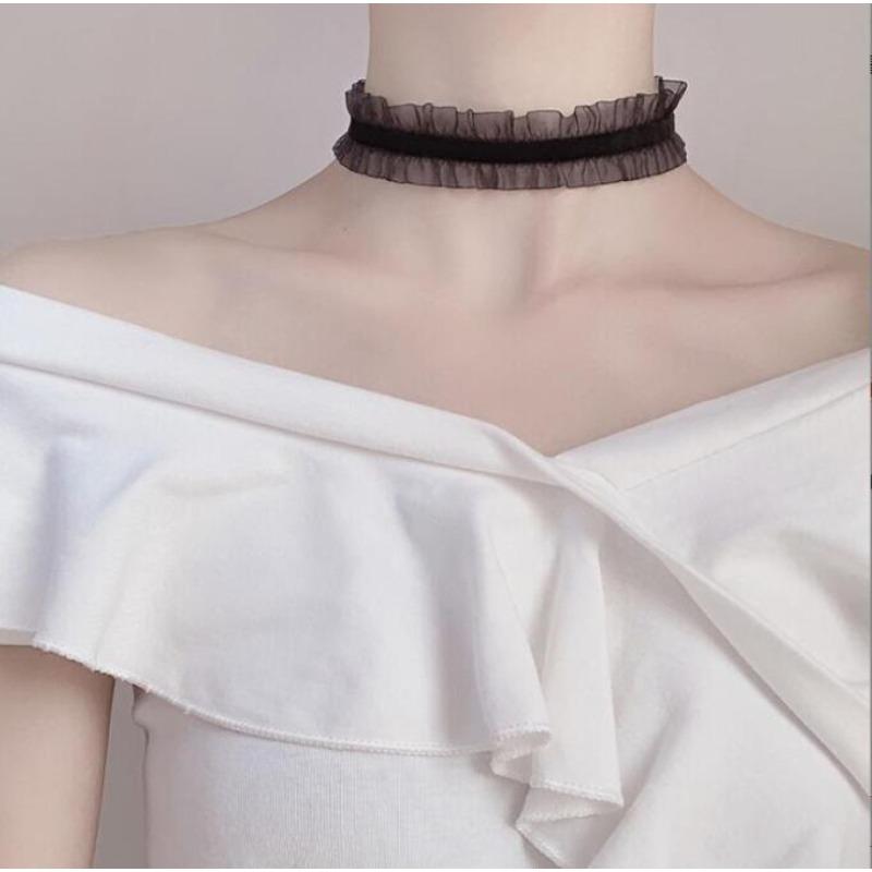 Neo-Gothic Black Sexy Lace Chokers Necklace for Women Fashion Retro Clavicle Chain Halloween Collar Y2K Decoration Jewelry Gifts