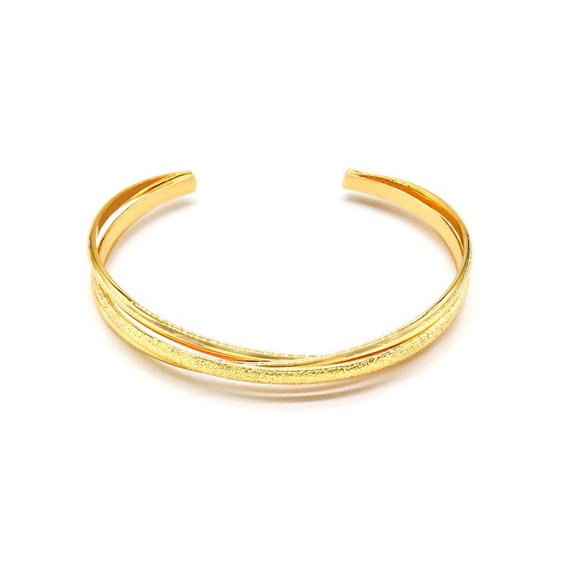 

Новый элегантный матовый золотой браслет-манжета - Коллекция «Три жизни, три мира» для женщин 18K золотой