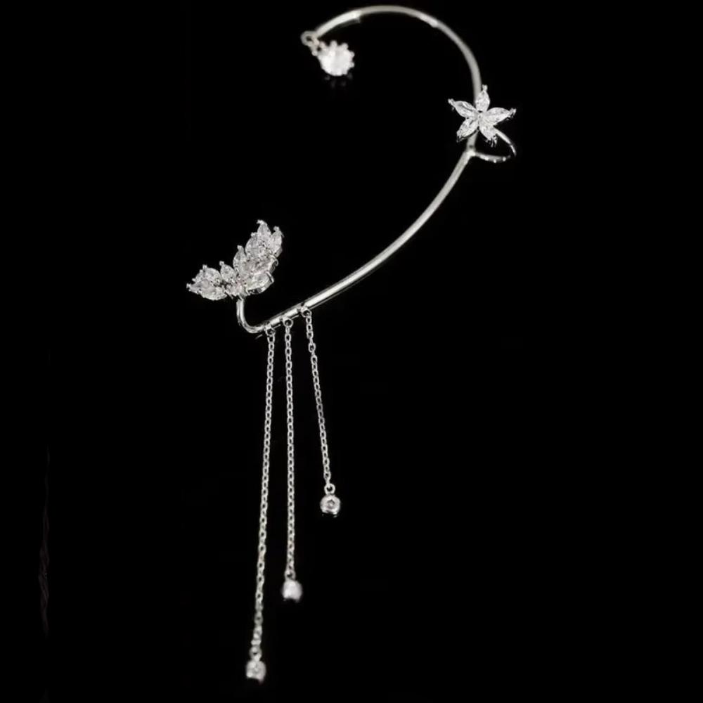 Long Chain Ear Cuff Earrings Tassel Ear Hook Earrings Exquisite Clip on Earrings  Party