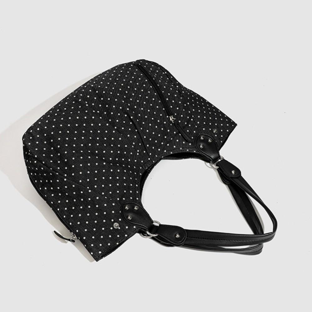 Versatile Vintage Women Shoulder Bag Polka Dot Pattern Large Capacity Handbag Messenger Bags