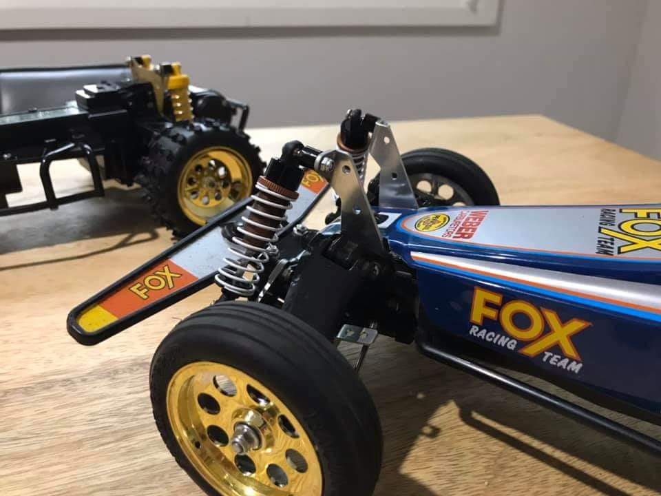 Kingfly Aluminum Shock Plates (Front, 2-Piece Set) for Tamiya Nova Fox Suspension