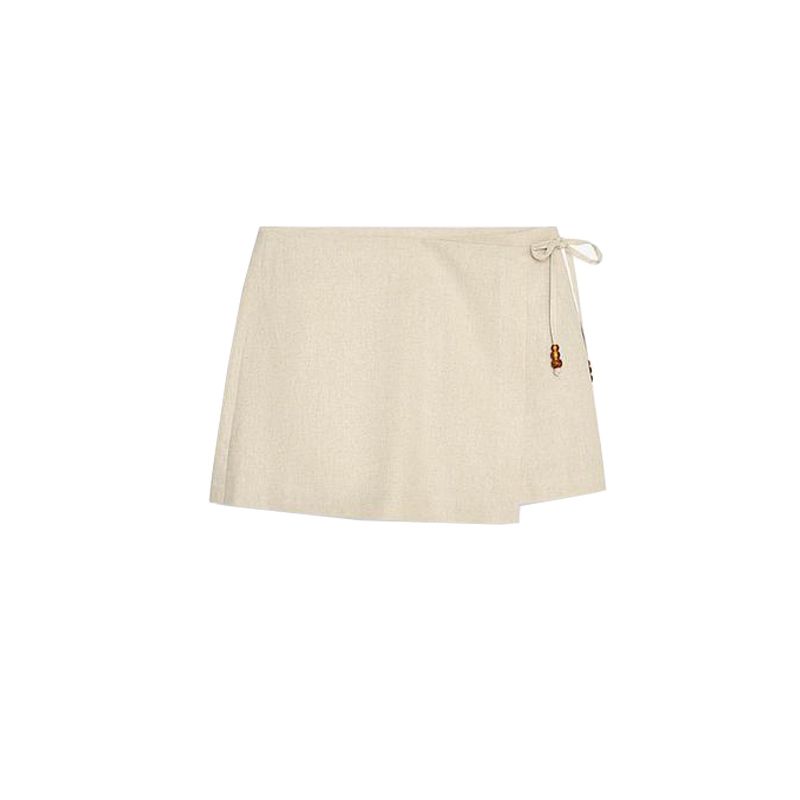 

Жилет-жакет из льна с бисером 3431998 Шорты из льна с бисером 3390998 Light beige skirt L