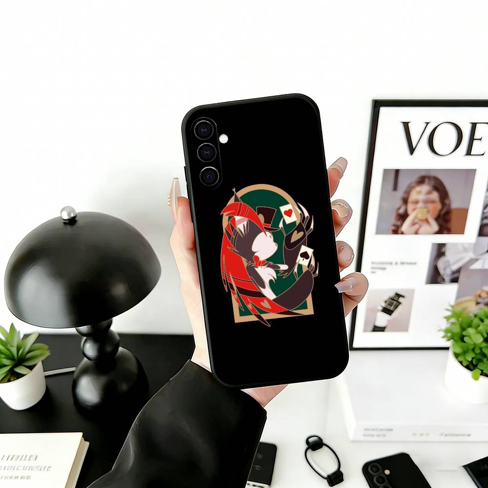 H-Hazbin H-Husk Phone Case For Samsung Galaxy A73,A72,A71,A70,A53,A52,A51,Soft Silicone Black Cover