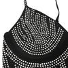 X5633 Strass-Spaghettiträger Fransen Bandagekleid - Sexy Ärmelloses Minikleid