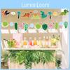 Adorable Hawaiian Theme Flamingo And Dinosaur Paper Garland For Children's Festivities