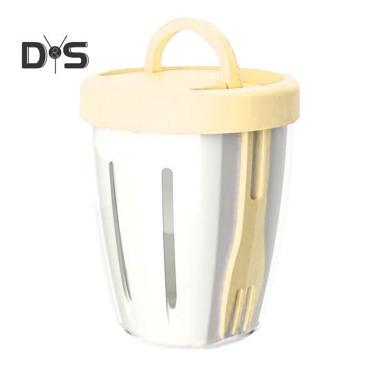 Double-layer Salad Cup Portable Fruit Container with Fork Leakproof Sealed Food Box for Picnic Outdoor Travel