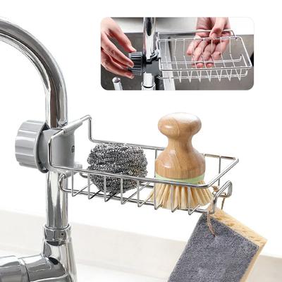 Edelstahl Wasserhahn Halter Küchen Aufbewahrungsregal Schwamm Spültuch Finishing Rack Abtropfgestell Pool Lappen Aufbewahrung Abtropfen Trocknen