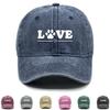 LOVE" Dog Paw Prints Print Adjustable Baseball Hat, Animal Sports Hat Stylish Solid Casual Cozy Adjustable Baseball Cap