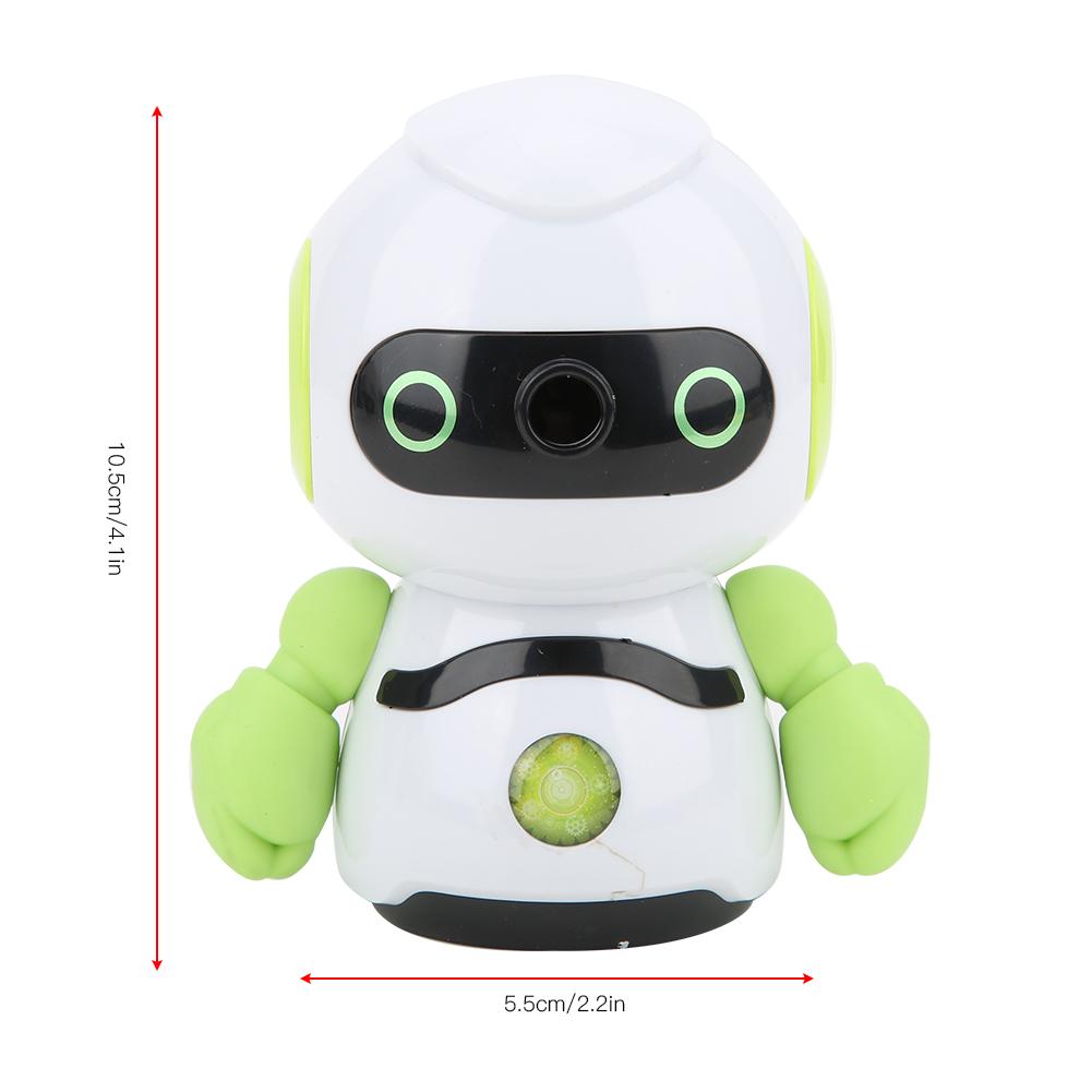 Manual Pencil Sharpener Green Robot Shape ABS Plastic Stationery School Supplies