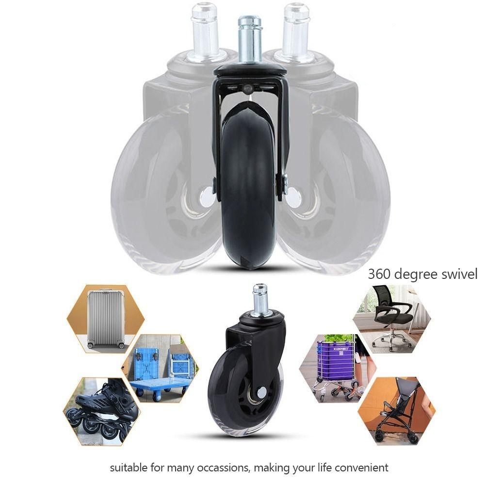 5PCS PU Rubber Caster 2.5 inch/ 3 inch Rotatable Caster Durable Universal Wheel  Home Office Chair