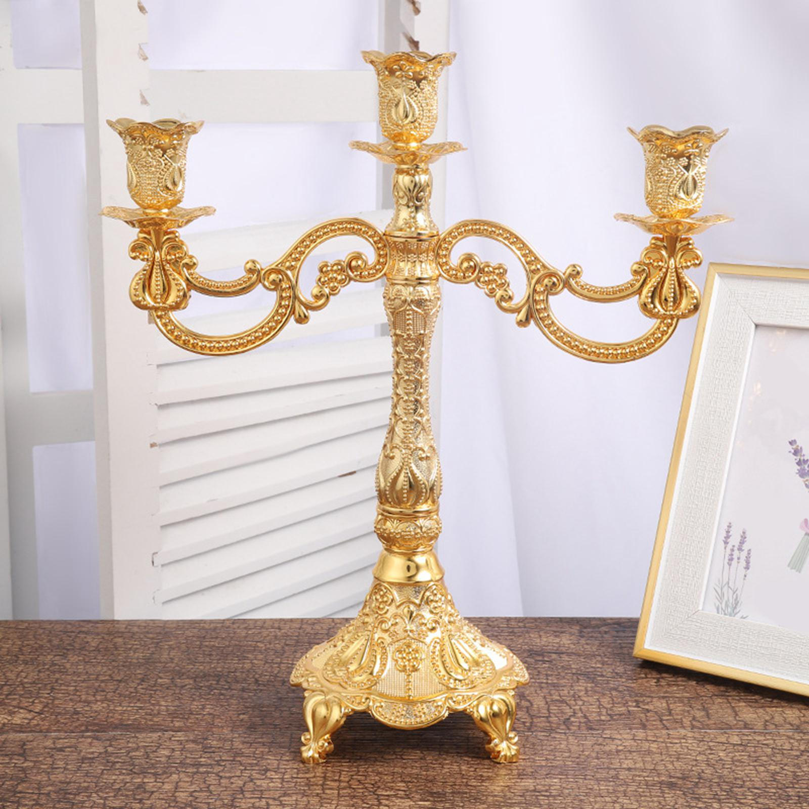 

Candelabra Candle Holder Candlestick Ornament Vintage Pillar Stand Wedding Housewarming Gift 23.5cmx29.0cm