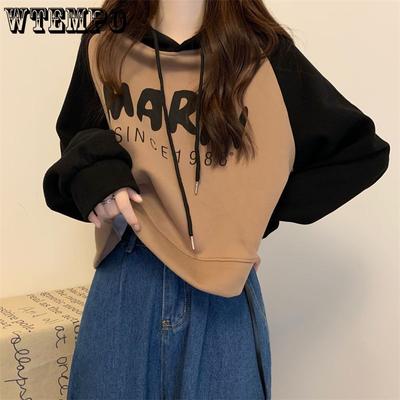 Women's Fashion Long Sleeve Hooded Sweatshirt Pullover Print Ladies Harajuku Spring and Autumn Thin Sweatshirt Hoodie
