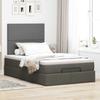 Cadre de lit avec matelas - Maison Exclusive - 120x190 cm - Tissu gris foncé - Rangement sous le lit