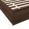 Bed Frame with Drawers Brown Oak Effect 75 x 190 cm