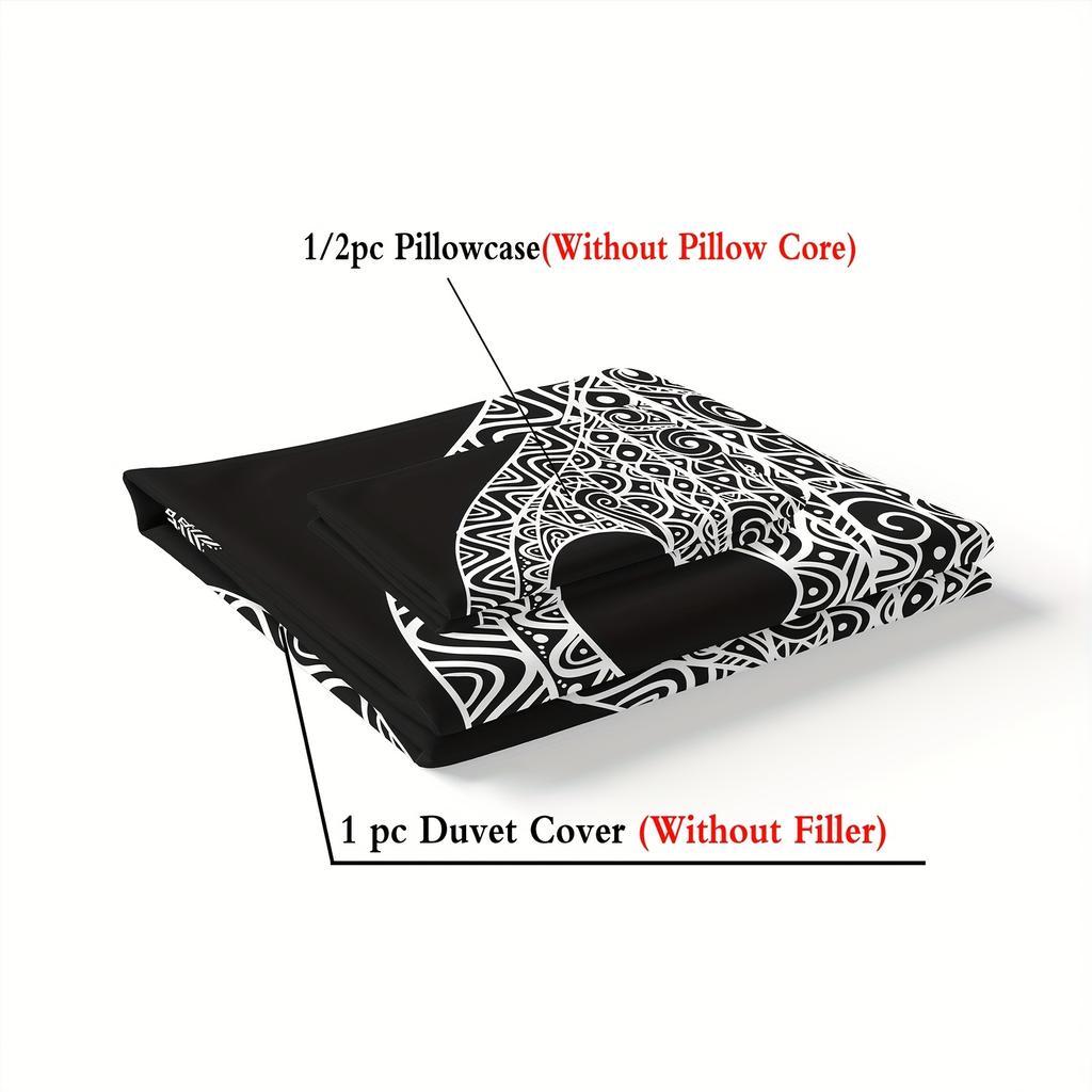 2/3Pcs Digital Printed 3D Bedding Quilt Cover Set For Bedroom, Machine Washable, Suitable For All Seasons, Duvet Cover Set