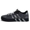 Daily Abrasion Resistant Lightweight Slip Resistant Low Top Skateboard Shoes Unisex Black Silver JI4355(Team1521-)