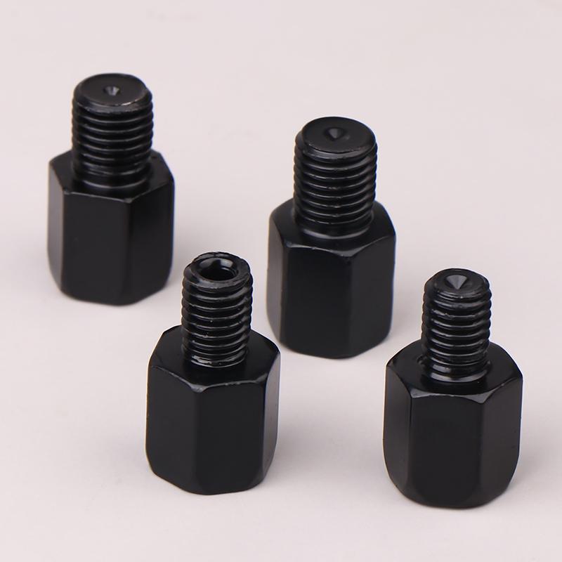 2Pcs Motorcycle Rearview Mirrors Conversion Black Mirror Adapters M10 10Mm M8 8Mm Bolt Clockwise Anti-Clock Right Left Thread