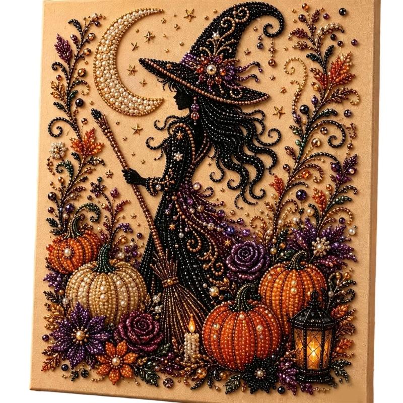 Halloween Seasonal Wall Artwork, Textured Art Panel for Shelf Styling, Party Display, Single Style Artwork for Home