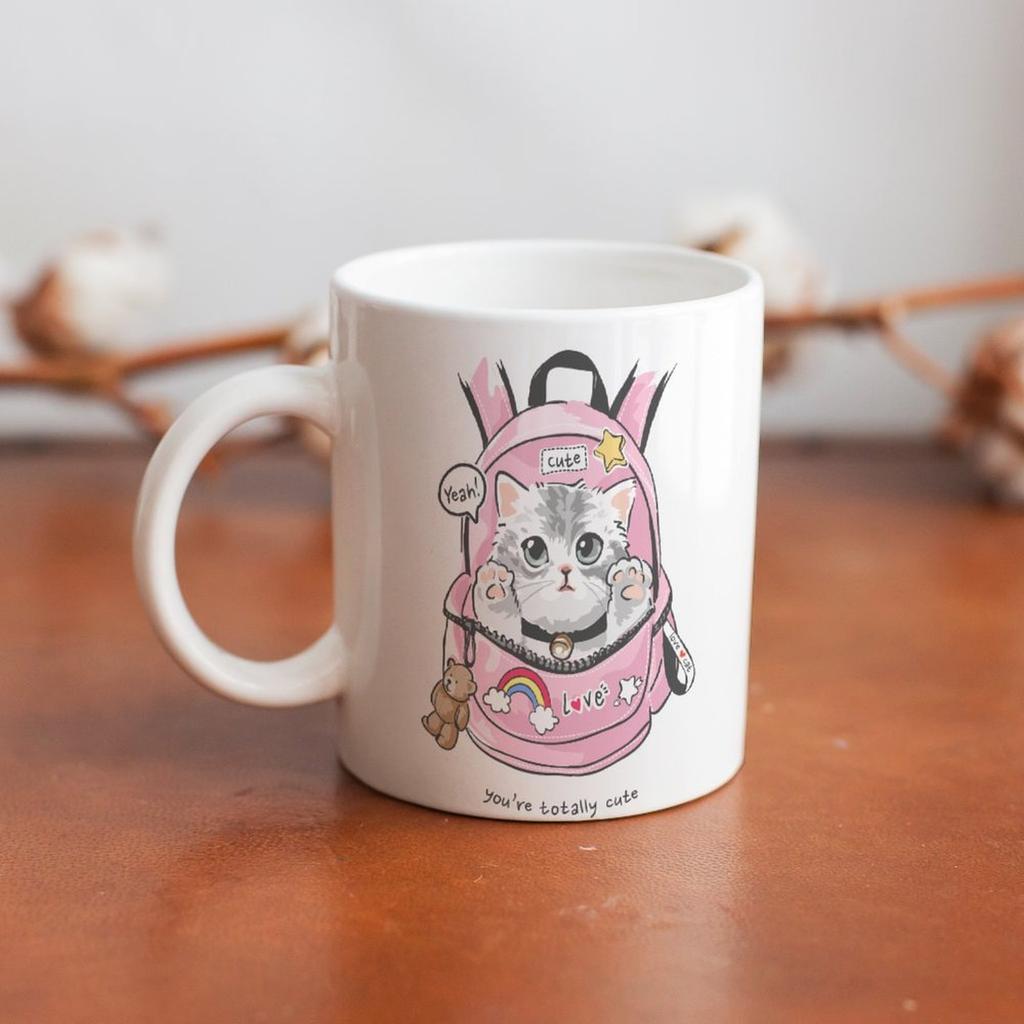 1 Stück 11oz Weiße Keramiktasse Beidseitig bedrucktes Bild Langlebige Kaffeetasse Perfekt für Zuhause Büro Geschenk