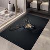 Flannel Printed Deer Head Rug Wildlife Art Design Soft Fleece Bath Mat Bathroom Carpet Nature Decor Rugs