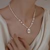Französischer Barock Unregelmäßige Wassertropfen Perlenkette Leichter Luxus Elegant Temperament Schlüsselbeinkette Vintage Vielseitige Halskette Frauen