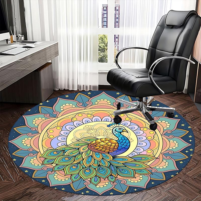 Colorful Peacock Office Carpet Chair Mats, Home Decor, Sofa Rug, Office Carpet Gift for All Rooms1118161a