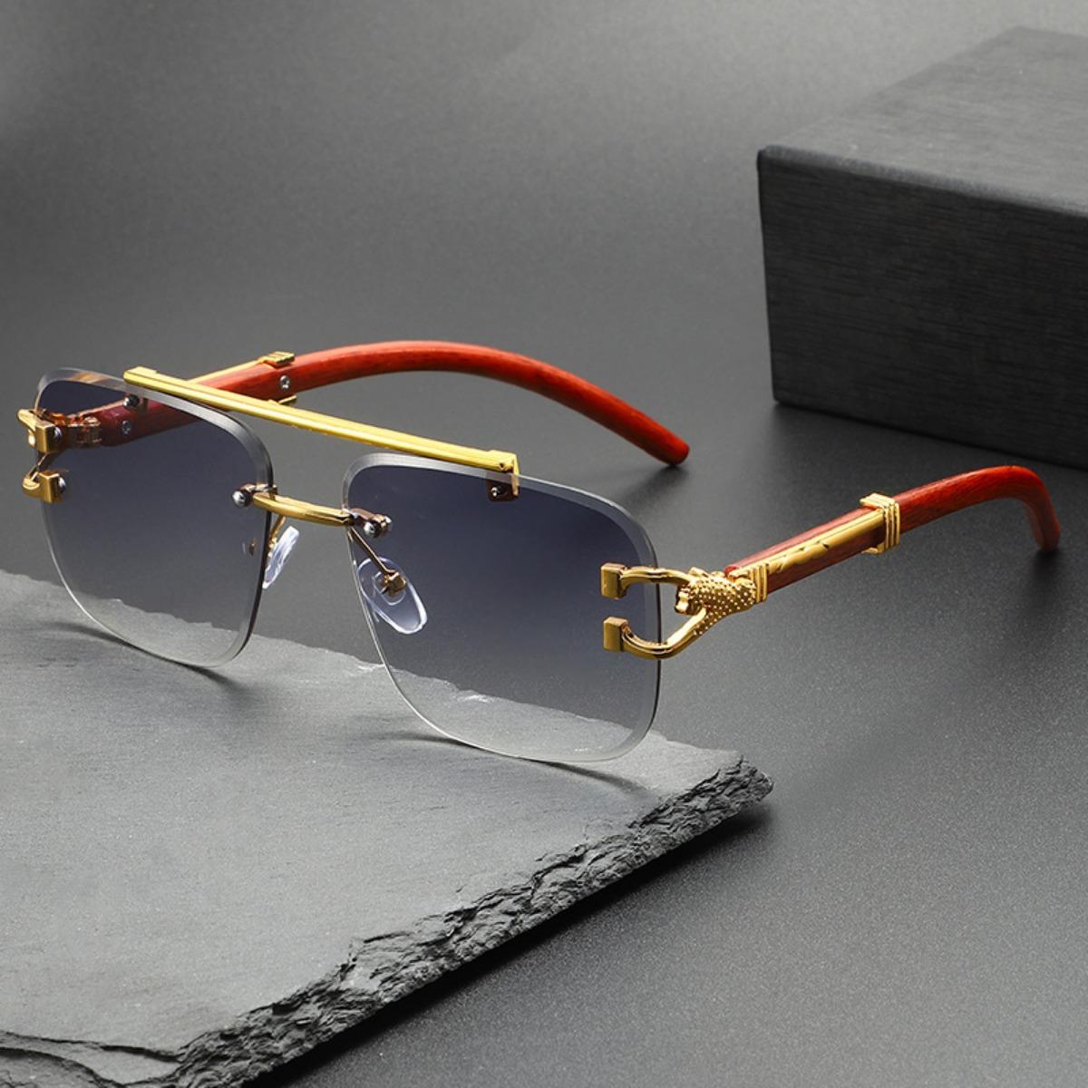 

Large SpectacleFrame Leopard Head Glasses To Relieve Visual Fatigue Without Frame Glasses Fashionable and Versatile Must-have for Busines