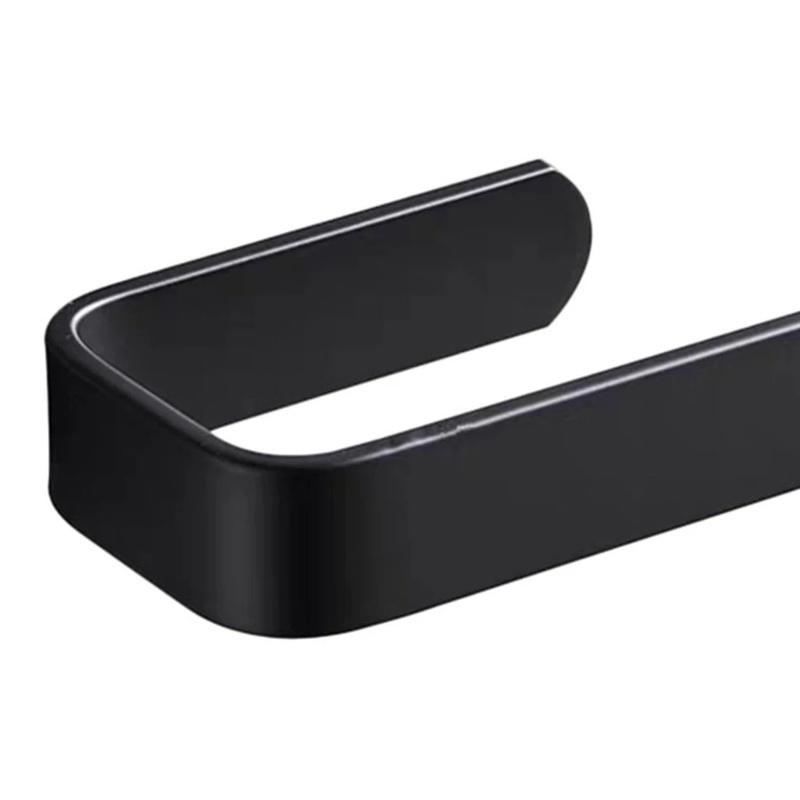 1PC Toilet Paper Holder Tissue Rack Wall Mounted Bathroom Kitchen Roll Holder Paper Tissue Rack Hook Modern Black Hanger