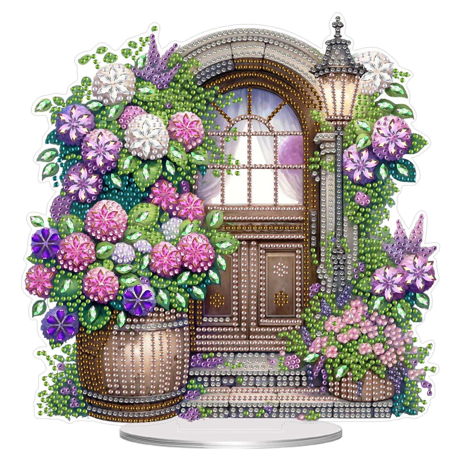 

2D/Flat Animal Flowers DIY Acrylic Table Top Diamond Painting Ornament Kits Special Shaped for Adults Home Office Table Decor