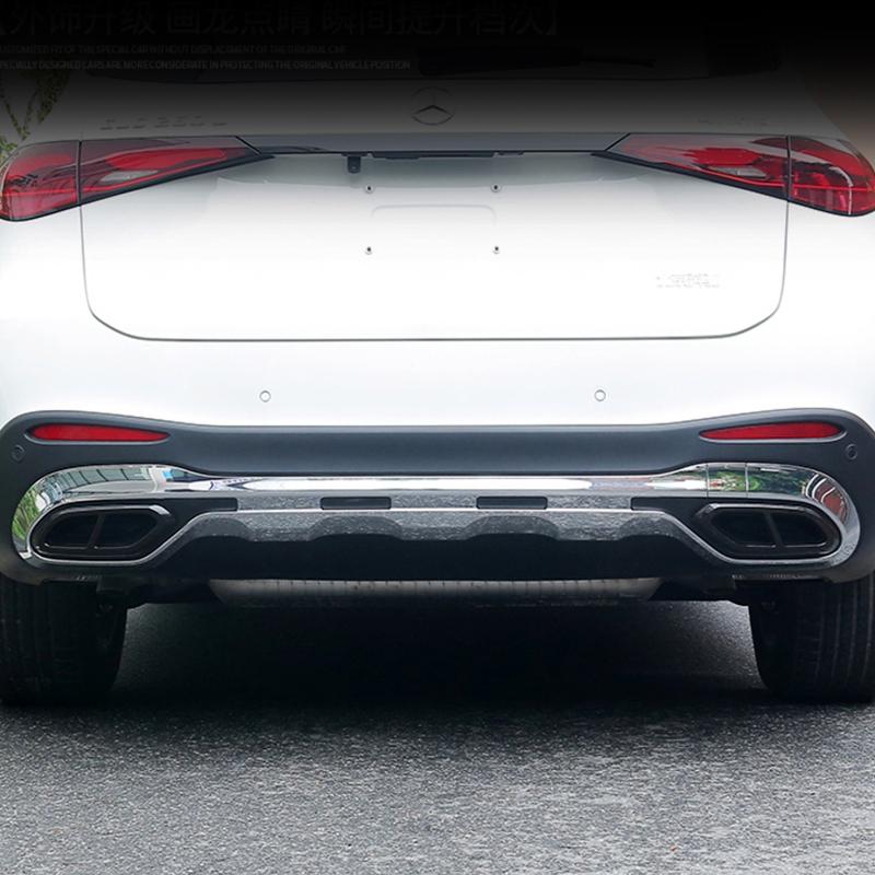 For Mercedes-Benz GLC X254 C254 -2024 Car Accessories Stainless Steel Black Rear Exhaust Muffler End Pipe Cover Trim