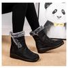 2025 New Style Faux Rabbit Fur Collar High-Top Insulated Women's Snow Boots with Side Chain, Waterproof Women's Boots, Casual Women's Shoes