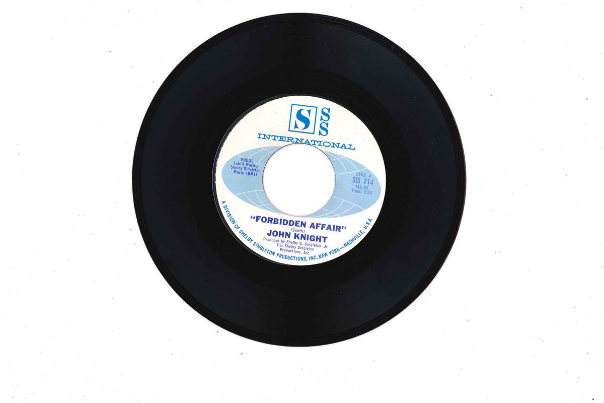 

7inch Record JOHN KNIGHT - Forbidden Affair SSS714 SSS INTERNATION 1967 US Folk Used