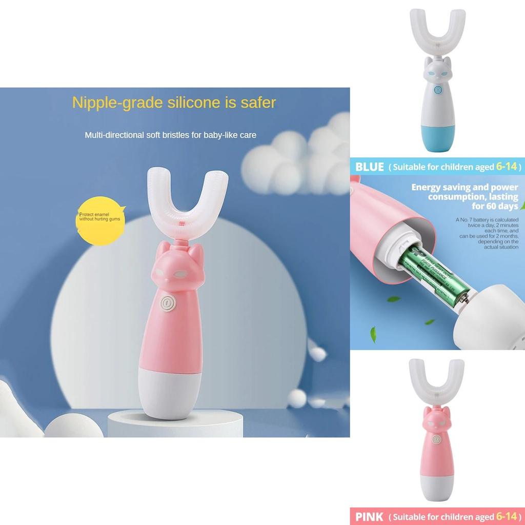 Durable Electric Toothbrush For Kids With Silicone Brush Head And Long Battery Life