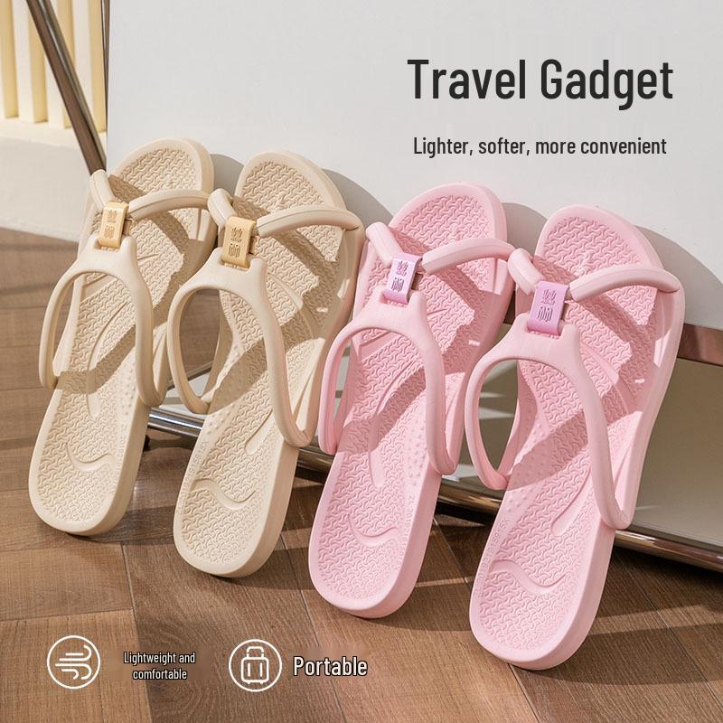 Portable Non-Slip Travel Slippers for Couples - Indoor & Bathroom Use, Easy To Carry