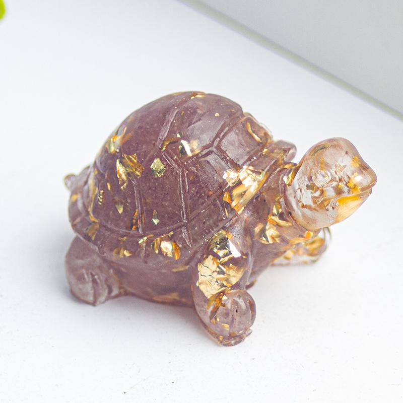 1 Stück Natürlicher Kies Epoxidharz Kleine Schildkröte Schreibtischdekoration Heimdekoration Chakra Meditation Heilung Geschenk