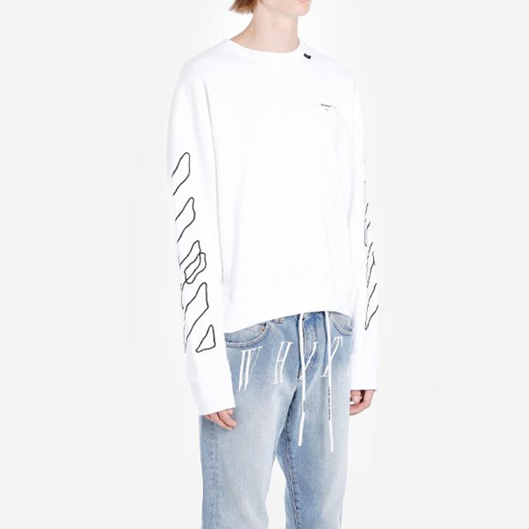 Off-White Abstract Logo Sweatshirt White Men Tops OMBA035F19E300110110