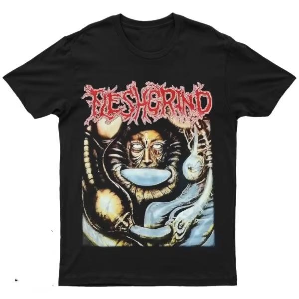

2025 New FLESHGRIND - DESTINED FOR DEFILENT Printed Unisex Street Fashion Trend Short Sleeved Pure Cotton Round Neck 4XL
