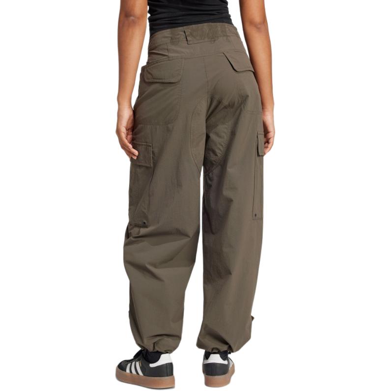 Adidas Originals Classic Series Comfortable Versatile Cargo Pants Women Bottoms Dark-Olive-Green JD4785