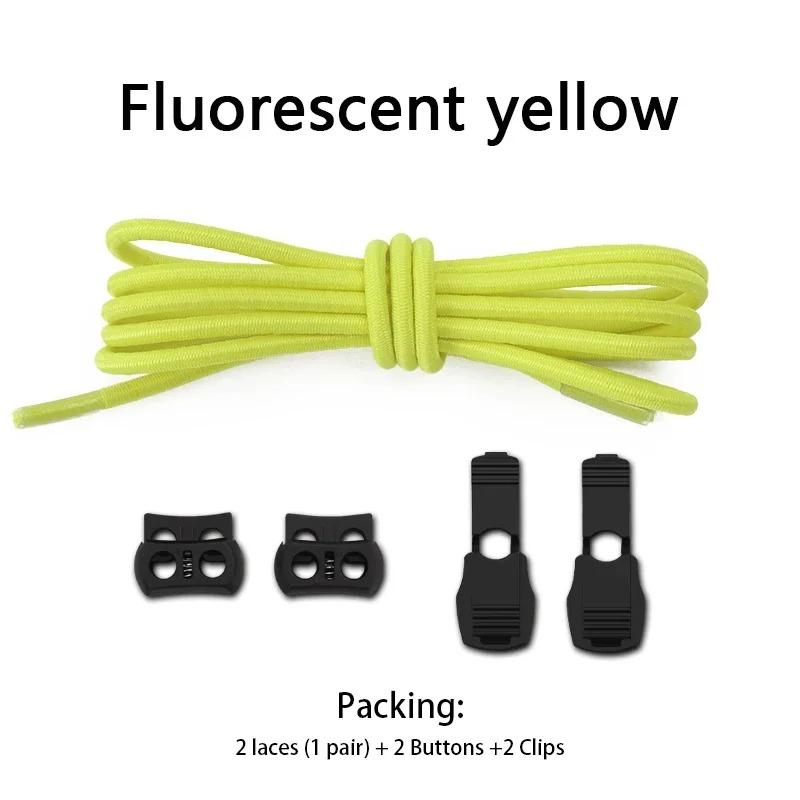 1 Pair Lock Shoelaces Elastic Sneakers Laces Without Ties Adult Kids Tennis Round Shoelaces Rubber Bands for Shoes Accesories