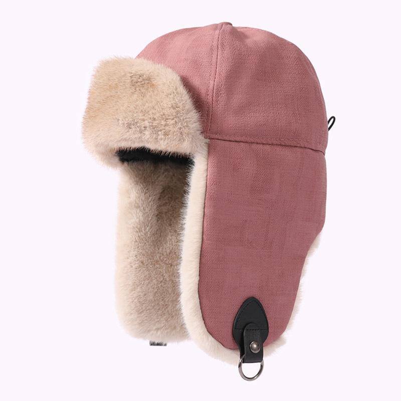 Imitation Fur Mink Hair Hat Female Fall and Winter Plush Fisherman Hat Khaki Senior Show Face Small Warm Ear Protection Lei Feng Hat