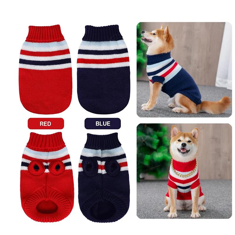 Big Dog Sweater Winter Warm Christmas Clothes for Small Medium Large Dogs Golden Retriever Rottweiler Corgi Cat Pullover Jumper
