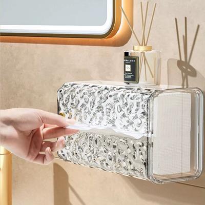 Mehrzweck-Taschentuchbox, Serviettenhalter, Papierbox, Behälter, transparente Taschentuch-Aufbewahrungsbox, Wandmontage, Toilettenpapierhülle