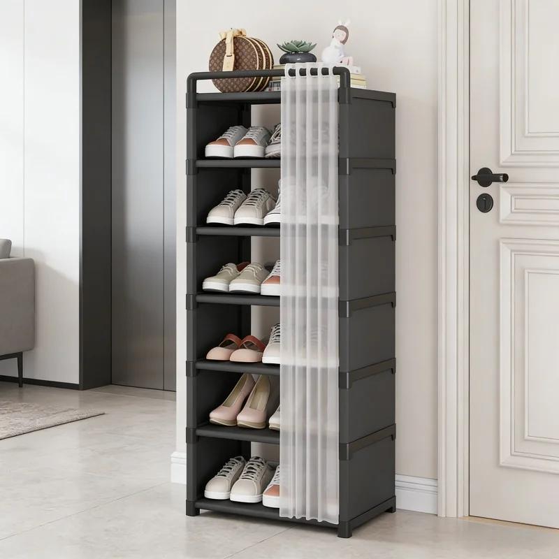 Multi Layer Dustproof Shoe Rack For Indoor Door Entryway Footwear Storage Shelf Household Home Daily Storage Organizer Frame