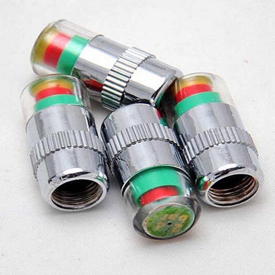 4 Pcs Car Auto Tire Pressure Monitor Valve Stem Caps Sensor Indicator Alert Cap